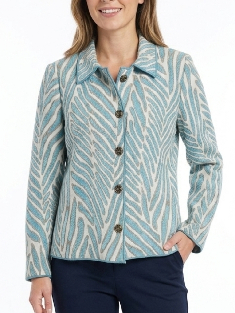 Vintage Winding River Reversible Knit Blazer Jacket